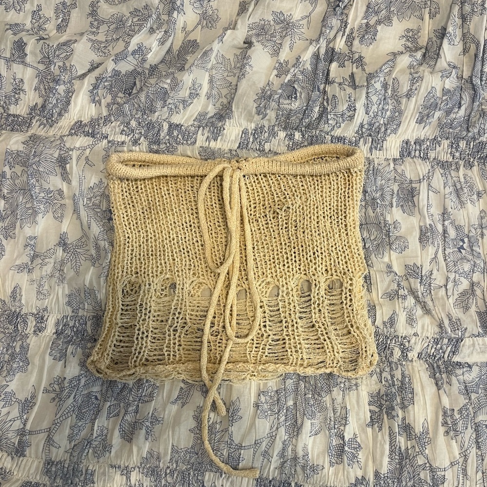 Handcrafted Tan Crochet Bag